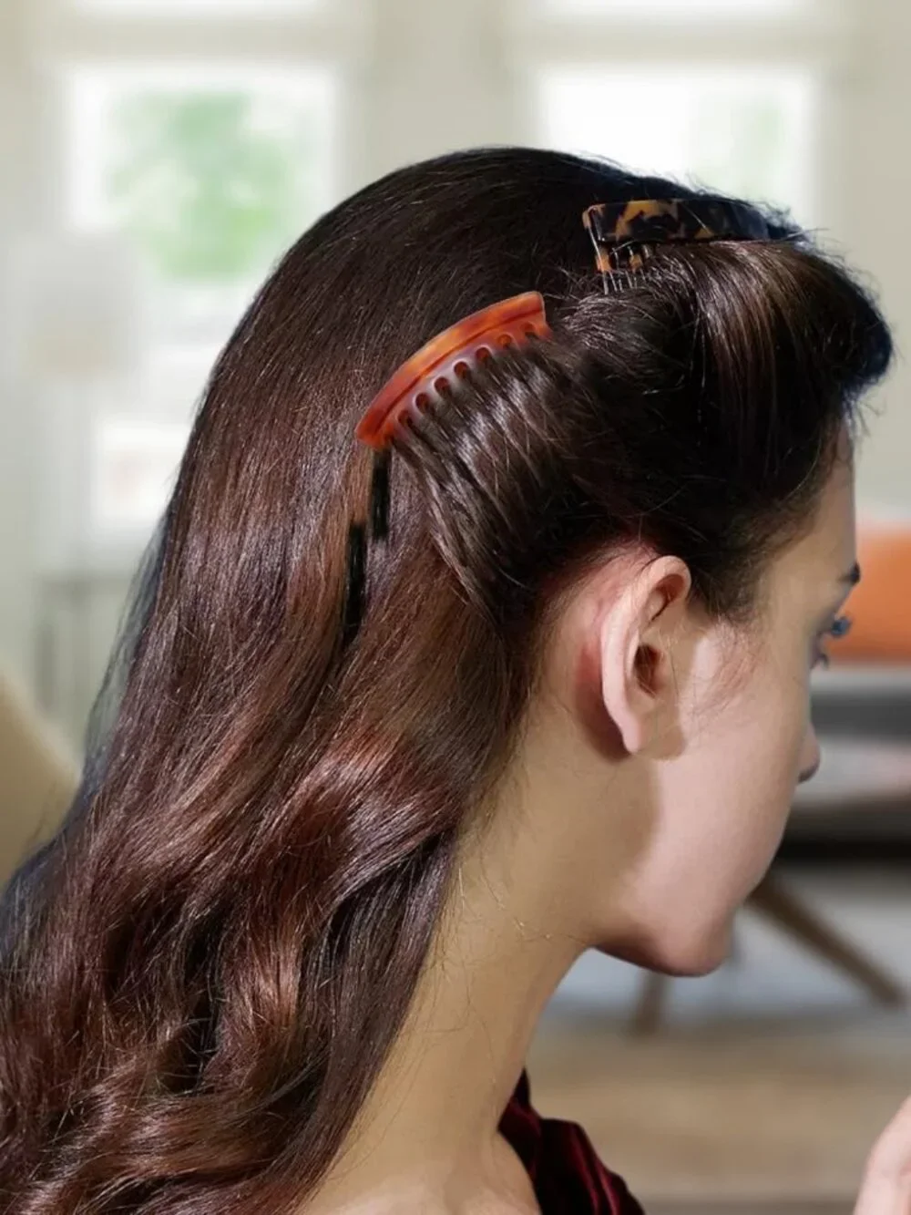Decorative Small French Side Combs - 4 Pcs Hair Clips for Elegant Styling